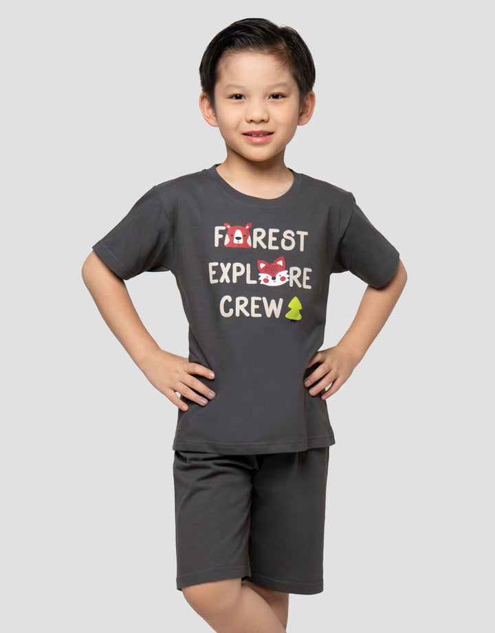 LITTLE M PRINT FOREST EXPLORE PAKAIAN SETELAN ANAK LAKI-LAKI
