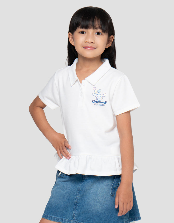 CHARACTER CINNAMOROLL RUFFLE KAOS POLO ANAK PEREMPUAN