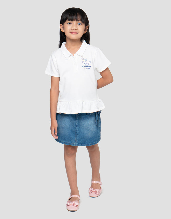 CHARACTER CINNAMOROLL RUFFLE KAOS POLO ANAK PEREMPUAN