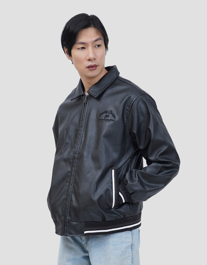 NEVADA BOXY FIT LEATHER WITH EMBROIDERY JAKET PRIA