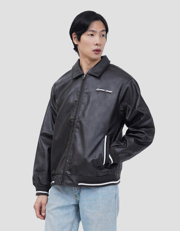 NEVADA BOXY FIT LEATHER WITH EMBROIDERY JAKET PRIA