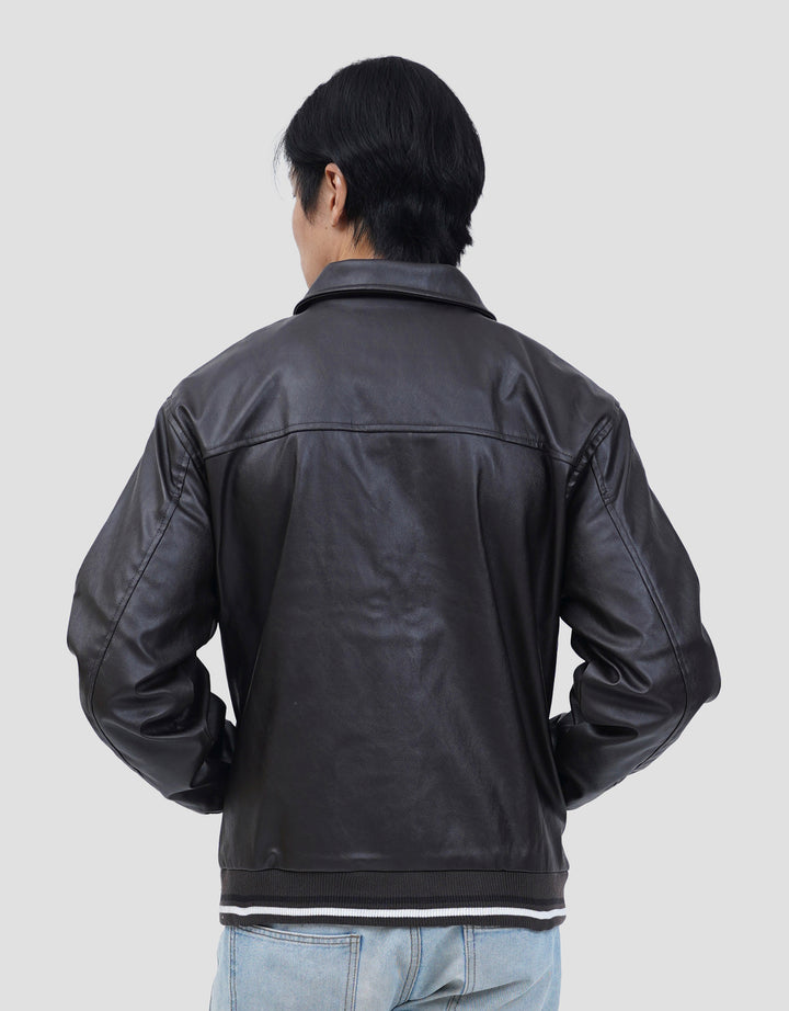NEVADA BOXY FIT LEATHER WITH EMBROIDERY JAKET PRIA