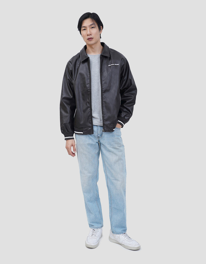 NEVADA BOXY FIT LEATHER WITH EMBROIDERY JAKET PRIA