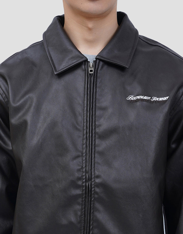 NEVADA BOXY FIT LEATHER WITH EMBROIDERY JAKET PRIA