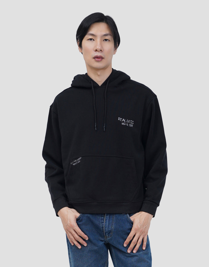 NEVADA BOXY FIT RANDOM PLACEMENT TEXTS SWEATER HOODIE PRIA