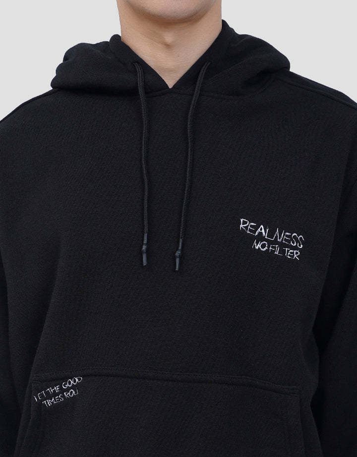 NEVADA BOXY FIT RANDOM PLACEMENT TEXTS SWEATER HOODIE PRIA