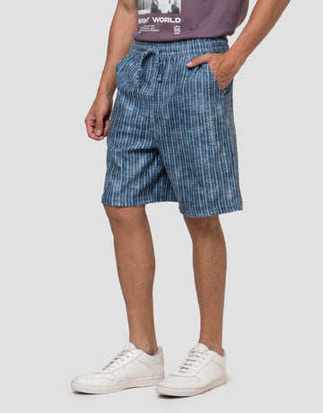 NEVADA KNEE LOOKS DENIM TEXT CELANA PENDEK PRIA