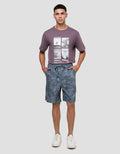 NEVADA KNEE LOOKS DENIM TEXT CELANA PENDEK PRIA