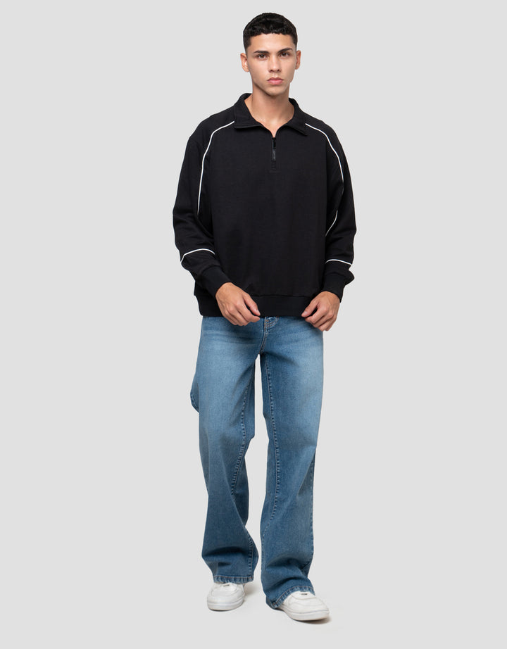 NEVADA RAGLAN PIPPING HALF ZIPP SWEATER PRIA