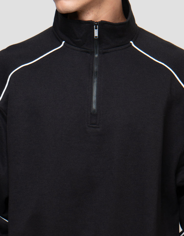 NEVADA RAGLAN PIPPING HALF ZIPP SWEATER PRIA