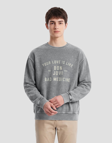 NEVADA UNIVERSAL MUSIC BON JOVI PRINT BAD MEDICINE SWEATER PRIA