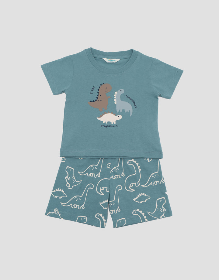 Little M Dino Print Pakaian Setelan Bayi