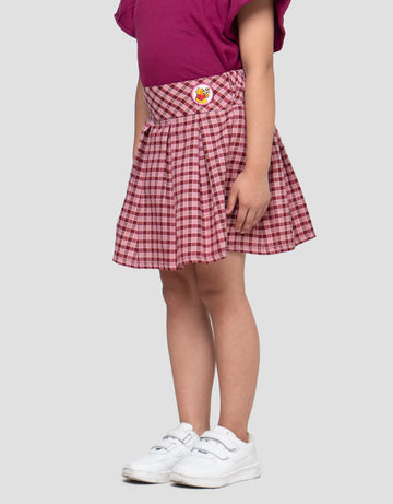 DISNEY POOH WOVEN CHECKED ROK ANAK PEREMPUAN
