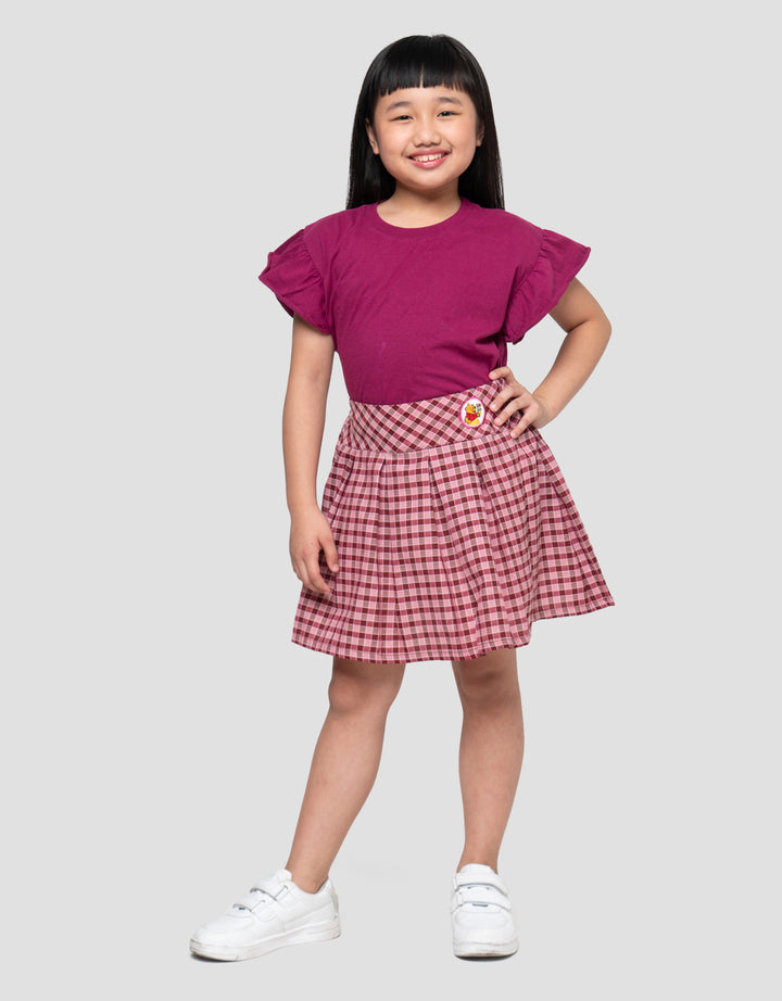 DISNEY POOH WOVEN CHECKED ROK ANAK PEREMPUAN