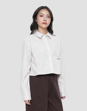 NEVADA EMBRO STRIPE KEMEJA BOXY WANITA
