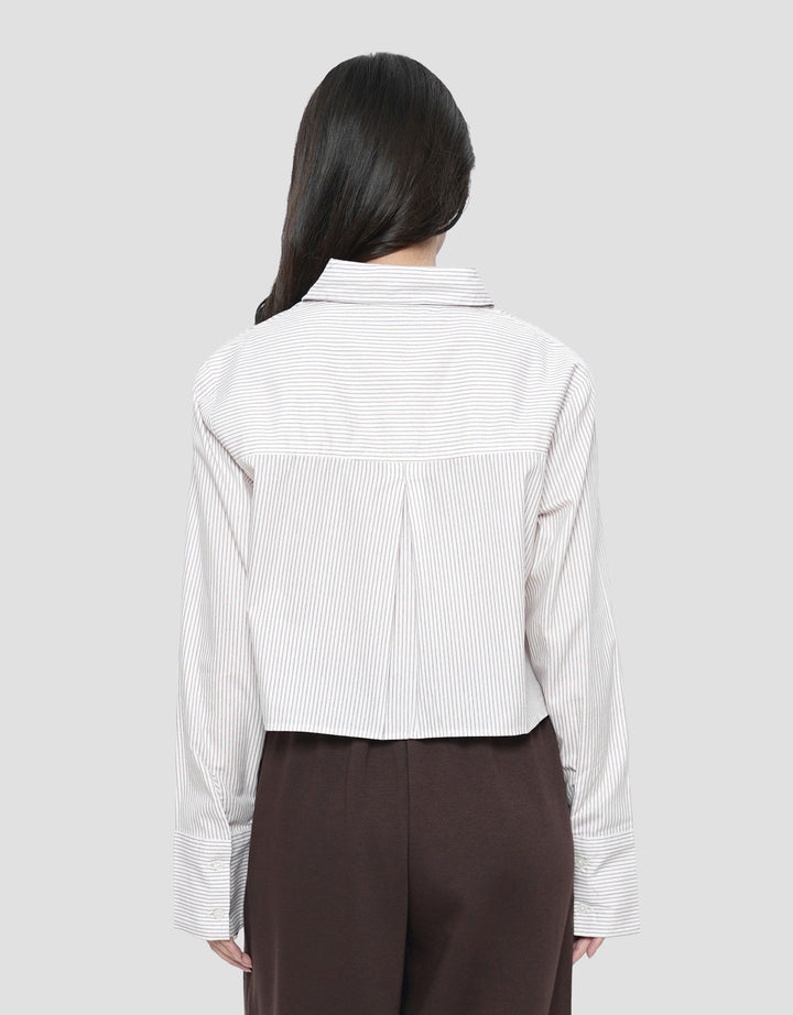 NEVADA EMBRO STRIPE KEMEJA BOXY WANITA