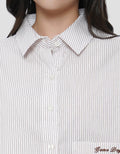 NEVADA EMBRO STRIPE KEMEJA BOXY WANITA