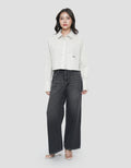 NEVADA EMBRO STRIPE BOXY KEMEJA WANITA