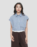 NEVADA STRIPE TOP KEMEJA BOXY WANITA