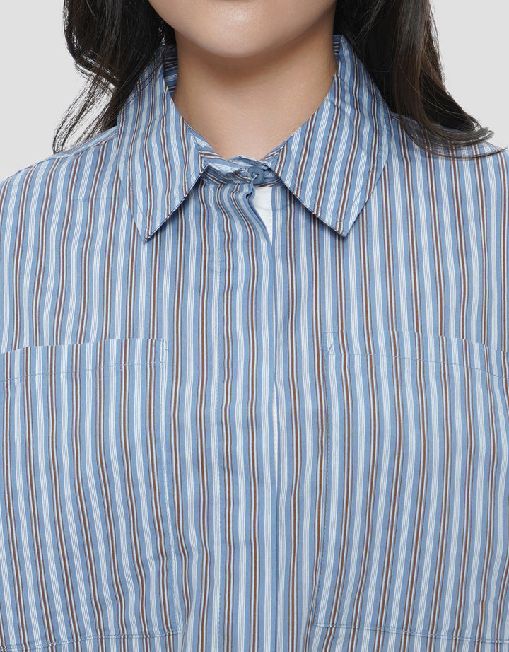 NEVADA STRIPE TOP KEMEJA BOXY WANITA