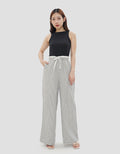 NEVADA COMBINATION STRIPED WIDE LEG CELANA PANJANG WANITA