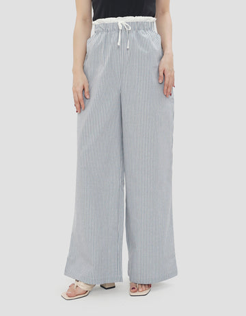 NEVADA COMBINATION STRIPED WIDE LEG CELANA PANJANG WANITA