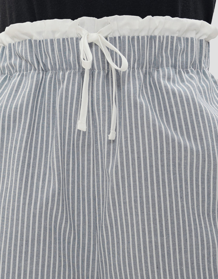 NEVADA COMBINATION STRIPED WIDE LEG CELANA PANJANG WANITA