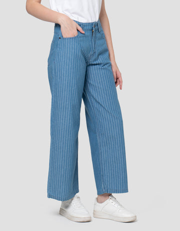 NEVADA STRIPE WIDE CELANA DENIM PANJANG WANITA