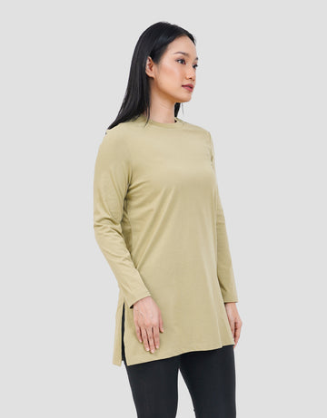 SUKO KERAH BULAT LENGAN PANJANG KAOS WANITA
