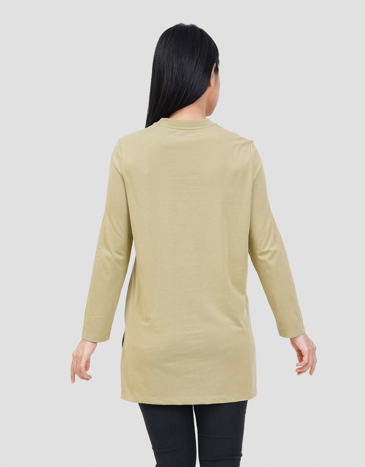 SUKO KERAH BULAT LENGAN PANJANG KAOS WANITA