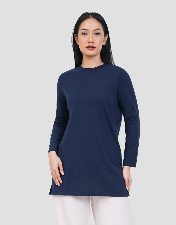 SUKO KERAH BULAT LENGAN PANJANG KAOS WANITA