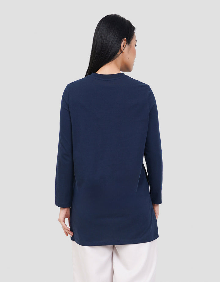 SUKO KERAH BULAT LENGAN PANJANG KAOS WANITA