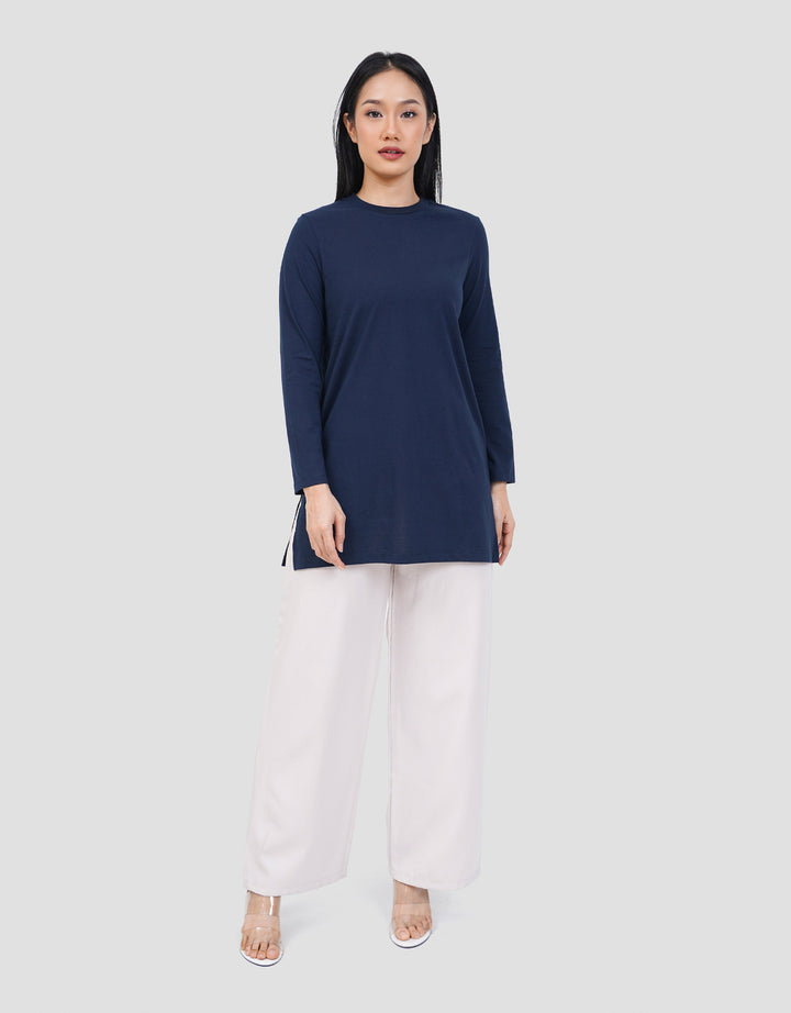 SUKO KERAH BULAT LENGAN PANJANG KAOS WANITA