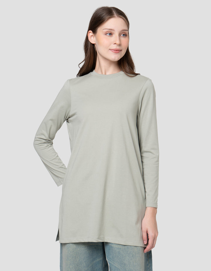 SUKO KERAH BULAT LENGAN PANJANG KAOS WANITA