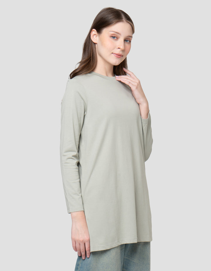 SUKO KERAH BULAT LENGAN PANJANG KAOS WANITA