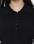 SUKO RIB KAOS POLO LENGAN PANJANG WANITA