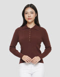 SUKO RIB KAOS POLO LENGAN PANJANG WANITA