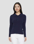 SUKO RIB KAOS POLO LENGAN PANJANG WANITA
