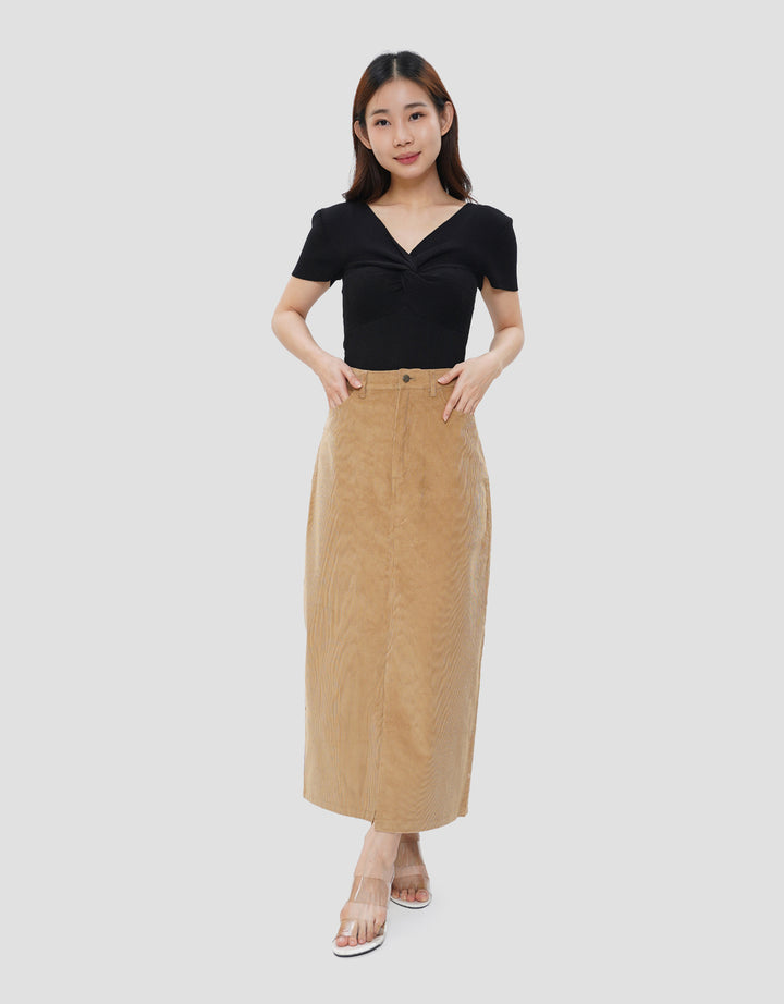 SUKO ROK MIDI CORDUROY WANITA