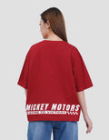 Disney Boxy Print Mickey Mouse Racing Kaos Wanita