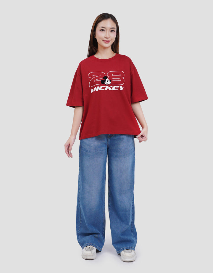 Disney Boxy Print Mickey Mouse Racing Kaos Wanita