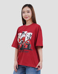 Disney Print Mickey Mouse Racing Kaos Oversize Wanita