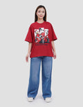 Disney Print Mickey Mouse Racing Kaos Oversize Wanita