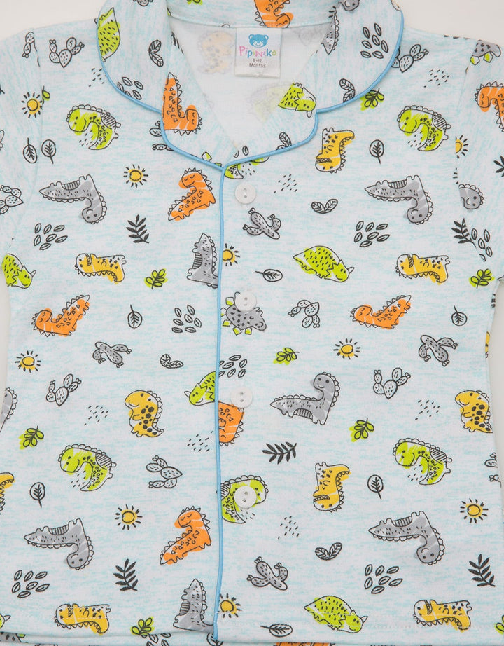 Pipiniko Top Bottom Piyama Dino Anak