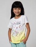 Little M Unicorn Print Kaos Anak Perempuan