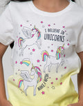 Little M Unicorn Print Kaos Anak Perempuan