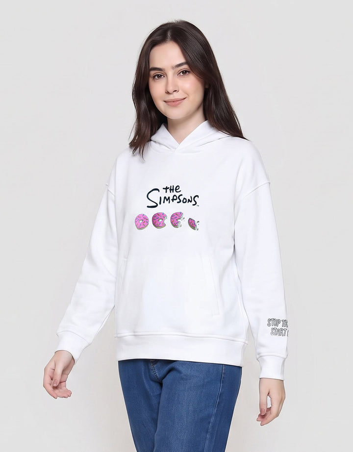 Suko The Simpsons Print Donuts Jaket Hoodie Wanita