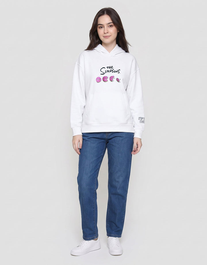 Suko The Simpsons Print Donuts Jaket Hoodie Wanita