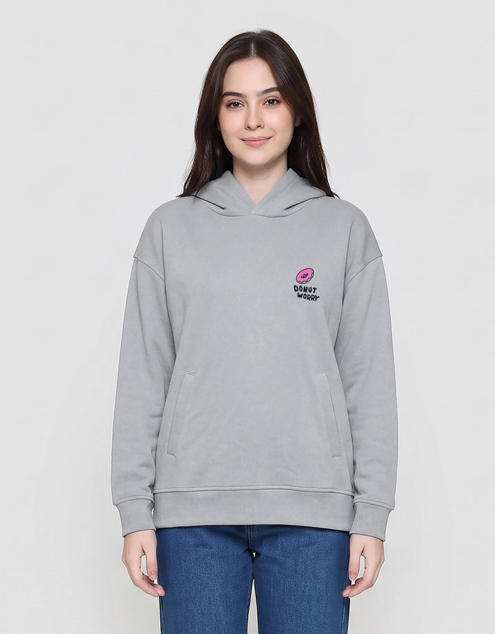 SUKO THE SIMPSONS PRINT DONUT WORRY JAKET HOODIE WANITA