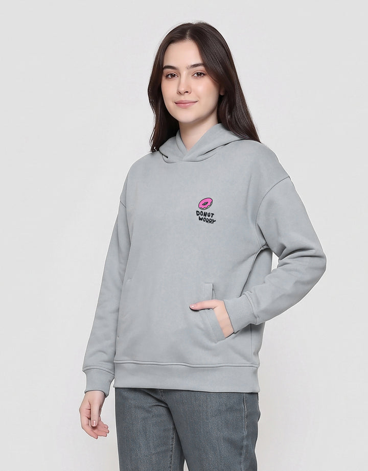 SUKO THE SIMPSONS PRINT DONUT WORRY JAKET HOODIE WANITA
